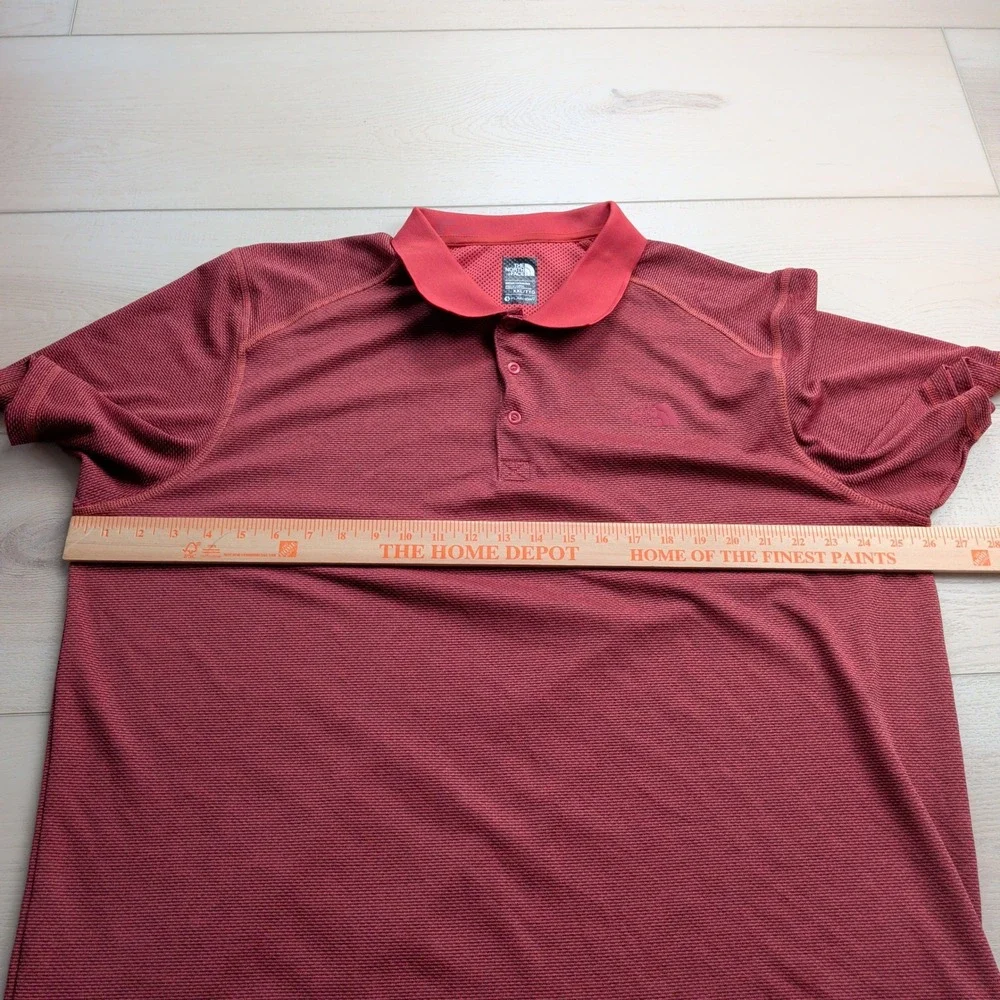 The North Face Horizon Flashdry Polo Shirt Mens XXL Red Short Sleeve Hiking
